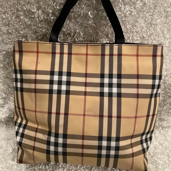 Burberry Classic Nova Check Coated Canvas Tote Handbag T-02-2 - Picture 1 of 15